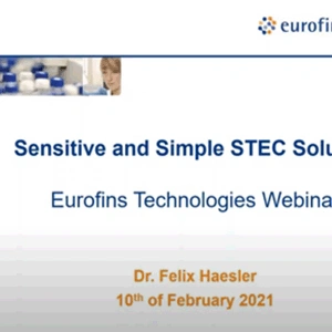 [EUROFINS TECHNOLOGIES] Sensitive & Simple STEC Solution